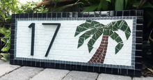 Black and White House Numbers with Palm Tree