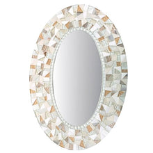 White Mosaic Mirror, OVAL Mosaic Mirror, Green Street Mosaics 