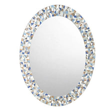 Oval Mosaic Mirror for Beach House, OVAL Mosaic Mirror, Green Street Mosaics