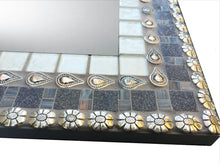 Silver and Gray Mosaic Mirror, Square Mosaic Mirror, Green Street Mosaics 