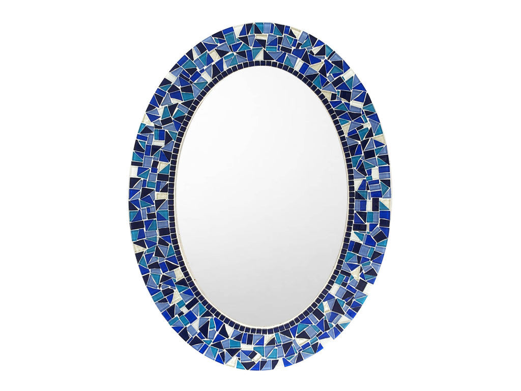 Blue and White Mosaic Mirror – Green Street Mosaics