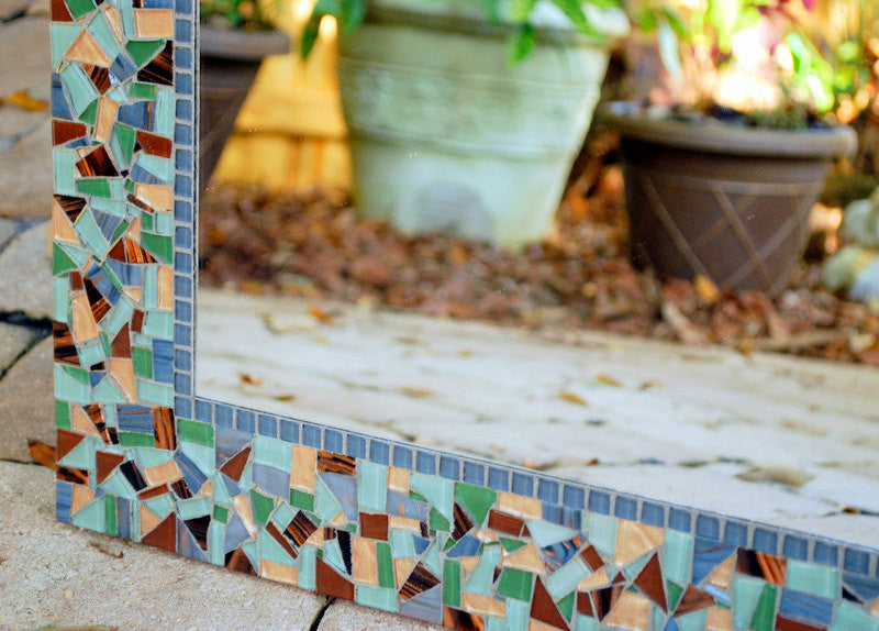 Brown Mosaic Mirror – Green Street Mosaics