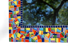 Multicolored Mosaic Wall Mirror, Rectangular Mosaic Mirror, Green Street Mosaics 
