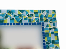 Lime Green and Turquoise Square Mosaic Wall Mirror, Square Mosaic Mirror, Green Street Mosaics