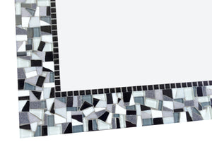 Black and White Square Mosaic Mirror, Square Mosaic Mirror, Green Street Mosaics 