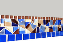 Blue Brown Beige Mosaic Mirror, Rectangular Mosaic Mirror, Green Street Mosaics