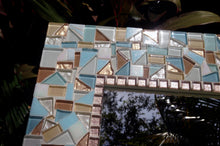Mosaic Mirror for a Beach House, Rectangular Mosaic Mirror, Green Street Mosaics 