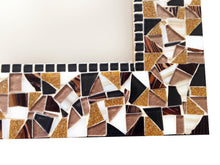 Brown and Black Mosaic Wall Mirror, Rectangular Mosaic Mirror, Green Street Mosaics 