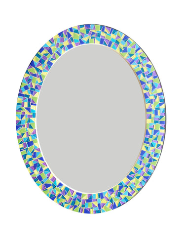 Colorful Oval Mosaic Mirror, OVAL Mosaic Mirror, Green Street Mosaics 