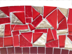 Red Oval Mosaic Mirror, OVAL Mosaic Mirror, Green Street Mosaics 