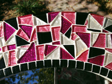 Pink and Black Oval Mosaic Mirror, OVAL Mosaic Mirror, Green Street Mosaics 