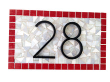 Red and Gray Address Sign, House Number Sign, Green Street Mosaics
