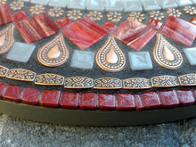 Red and Copper Mosaic Mirror, Round Mosaic Mirror, Green Street Mosaics 