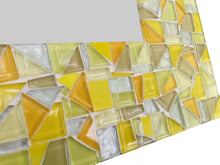 Yellow Mosaic Wall Mirror, Rectangular Mosaic Mirror, Green Street Mosaics 