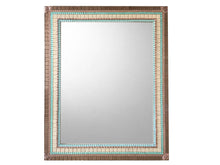 Large Mirror - Brown, Aqua, Copper - 30 x 36" Rectangle