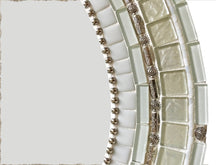 White and Silver Mosaic Mirror - OVAL 24 x 30" ON SALE