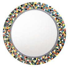 Colorful Round Mosaic Wall Mirror, Round Mosaic Mirror, Green Street Mosaics 