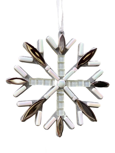 Christmas Ornament Snowflake Silver and White