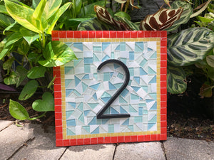 Colorful House Number Sign - Featured in HGTV MAGAZINE