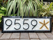 Mosaic House Number Sign with Starfish