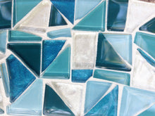 Oval Mosaic Mirror: Teal, Turquoise, White, OVAL Mosaic Mirror, Green Street Mosaics 