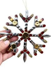Christmas Ornament Snowflake Red Gold Silver