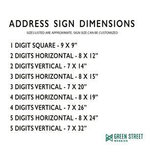 Blue and Green Address Sign