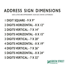 Vertical Address Sign - Lime Green Navy Blue and White