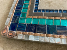 Mosaic Wall Mirror in Blue, Aqua, Gray -18 x 24" Rectangle
