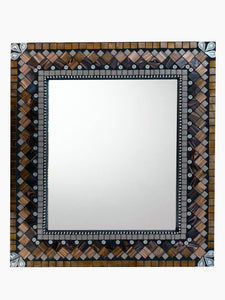 Brown, Bronze, Silver Mosaic Wall Mirror