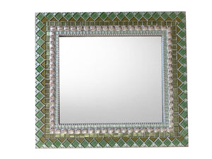 Green and Silver Wall Mirror