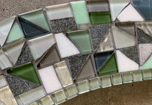 Green, Silver and Gray Oval Mosaic Wall Mirror