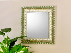 Green and Silver Wall Mirror