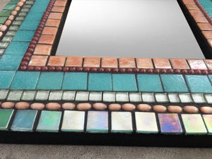 Square Accent Mirror, Square Mosaic Mirror, Green Street Mosaics 