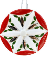 Red Green White Mosaic Holiday Ornament