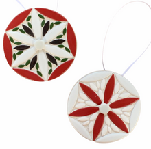 Red and White Mosaic Holiday Ornament