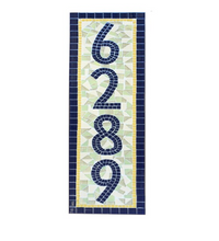Blue and Gold Mosaic Address Plaque
