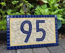 Blue and Gold Mosaic Address Plaque