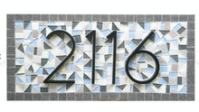 Mosaic Address Plaque, Gray and Blue
