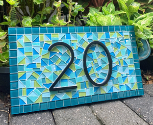 Mosaic House Number Sign