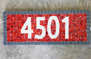 Red Outdoor House Number Sign