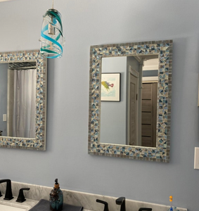 Gray and Blue Wall Mirror
