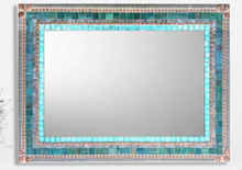 Custom Mirror for Laura, Rectangular Mosaic Mirror, Green Street Mosaics 