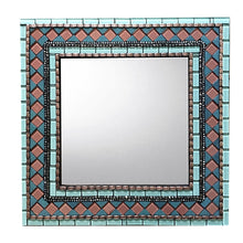 Coastal Mirror, Square Mosaic Mirror, Green Street Mosaics 
