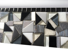 Black White Gray Mosaic Wall Mirror, Rectangular Mosaic Mirror, Green Street Mosaics 