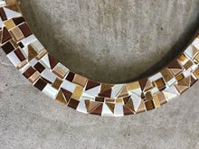 Brown Mosaic Wall Mirror, OVAL Mosaic Mirror, Green Street Mosaics 