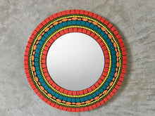 Colorful Round Mosaic Mirror, Round Mosaic Mirror, Green Street Mosaics 