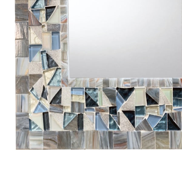 Gray and Blue Wall Mirror – Green Street Mosaics