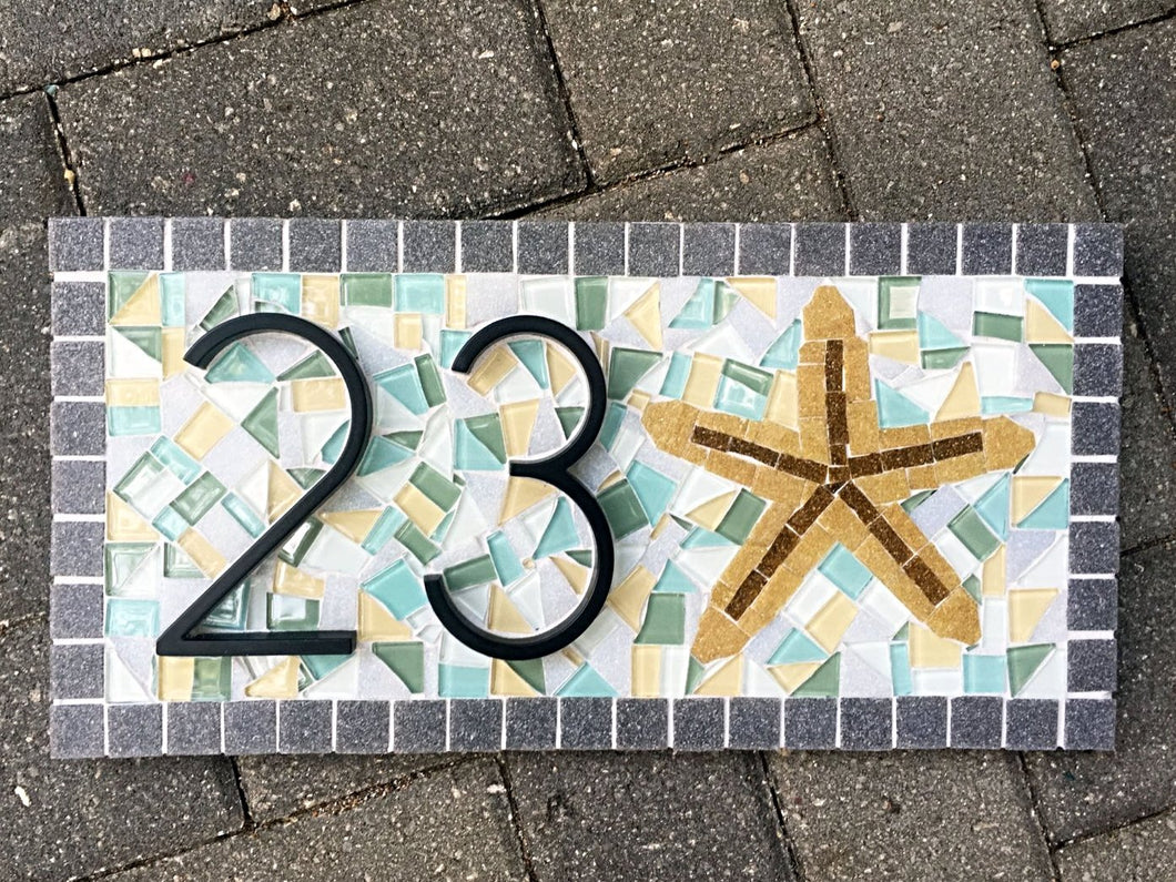 House Number Plaque, House Number Sign, Green Street Mosaics 