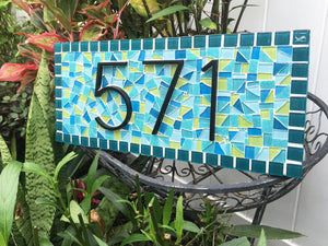 Mosaic House Number Sign, House Number Sign, Green Street Mosaics 